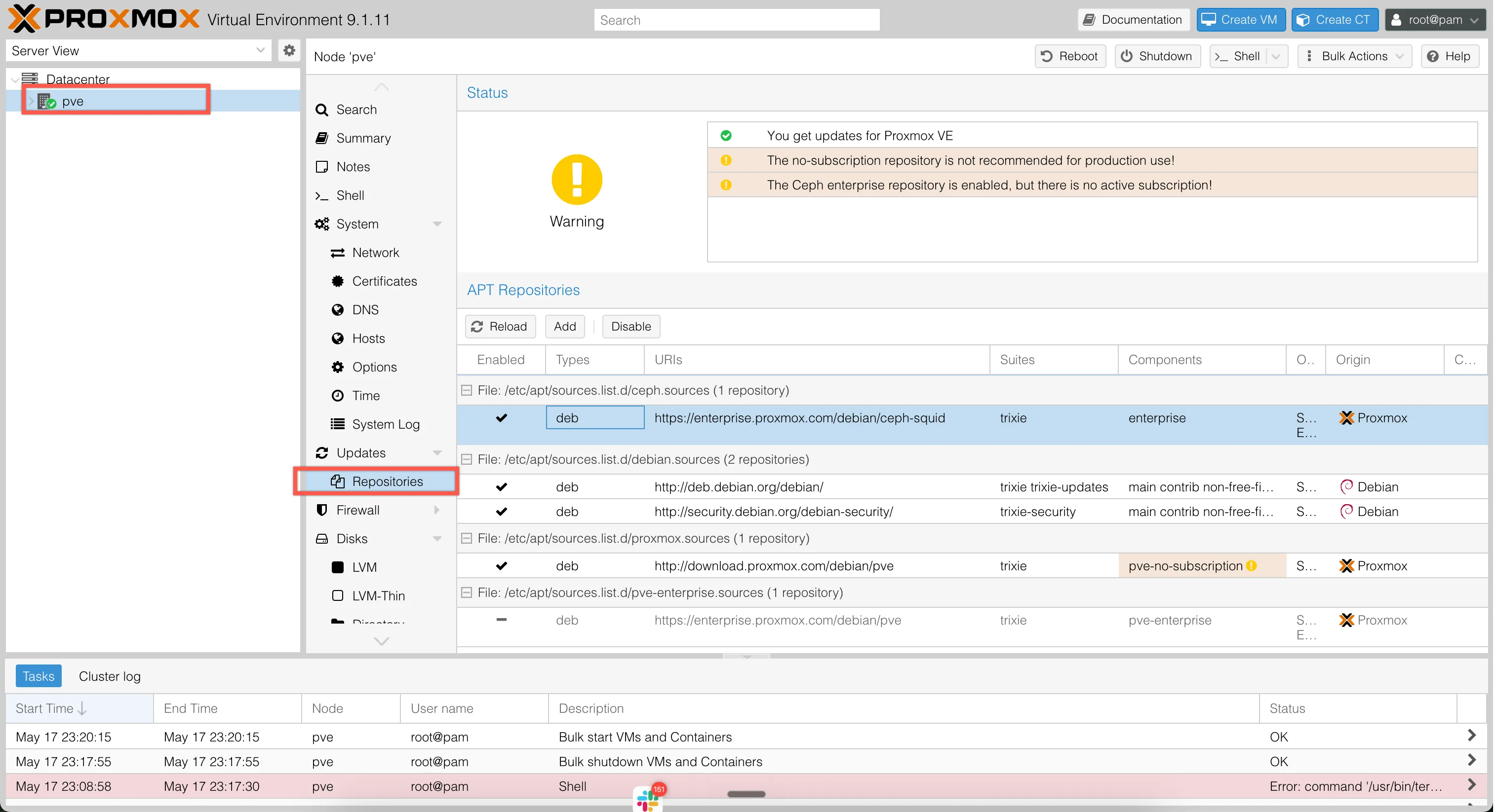 Navigating to Repositories